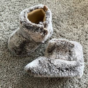 Furry baby booties